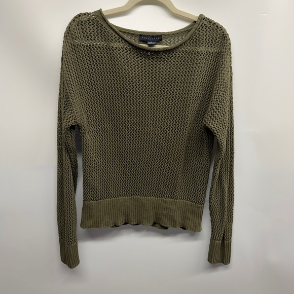 Sanctuary Sweaters - Sanctuary Olive Green Mesh Loose Knit Sweater Womens Medium Grunge Fairygrunge
